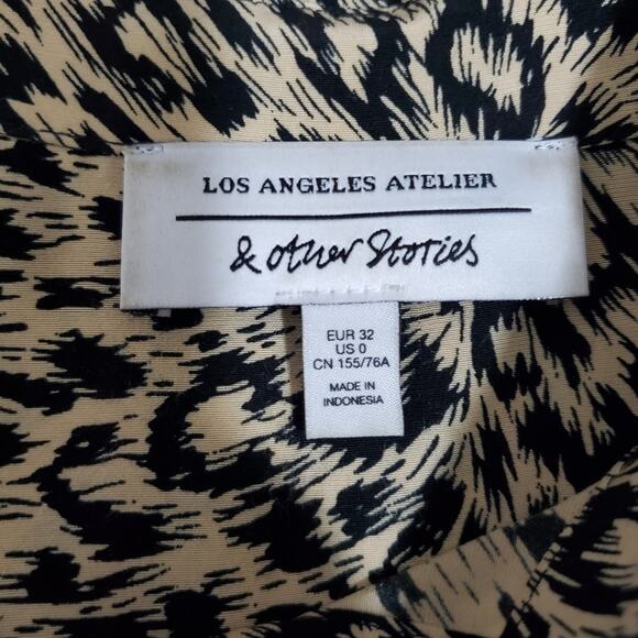 & Other Stories | Animal Print Button Up Lightweight Shirt Cheetah Leopard - Picture 5 of 6
